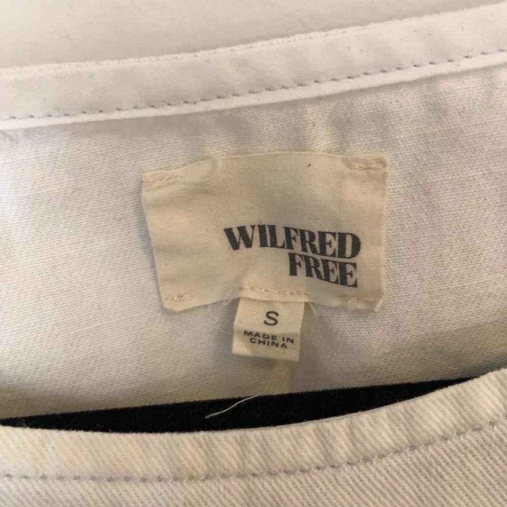 Wilfred Free Faux Suede Boxy Shift Dress Denim S - Picture 6 of 6